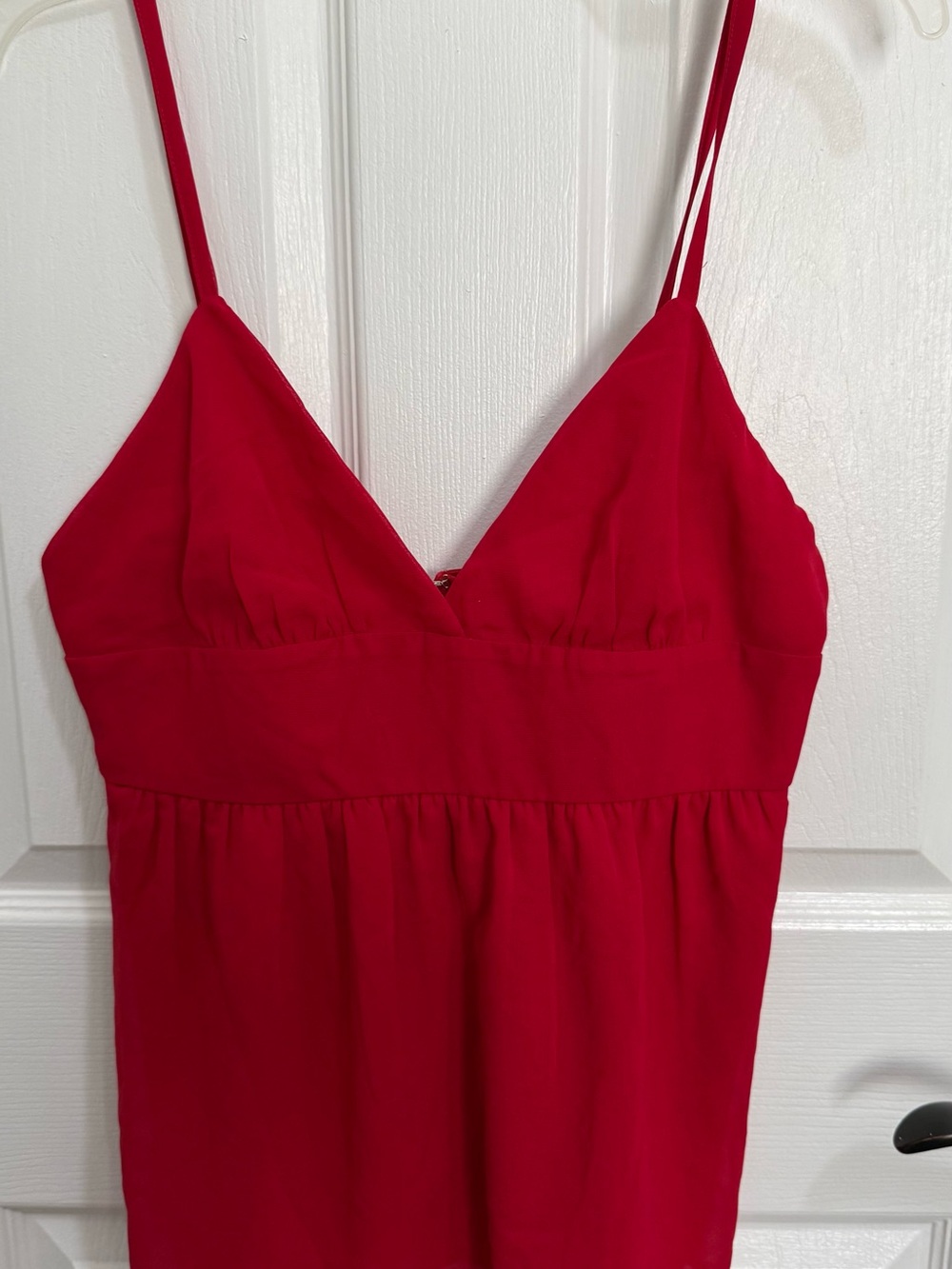 NWT Johnny Martin Bright Red Gathered Bodice top